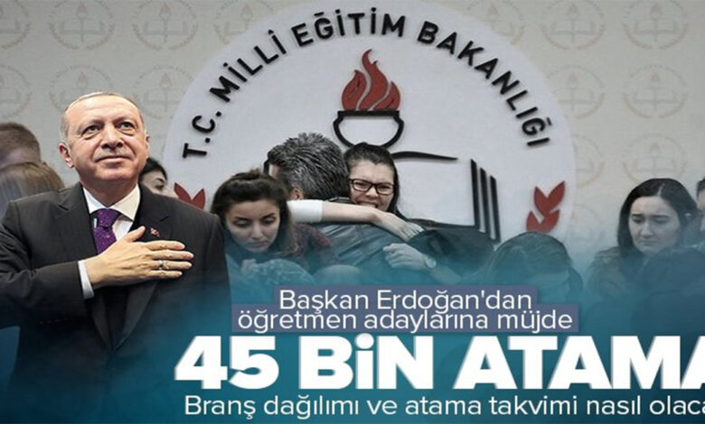 45 Bin Öğretmen Ataması Hangi Branşlarda Yapılacak?